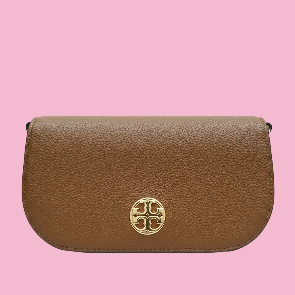 Tory Burch ~ Chelsea Pebbled Leather Crossbody ~ Cortado — Front view showing flap and understated branding