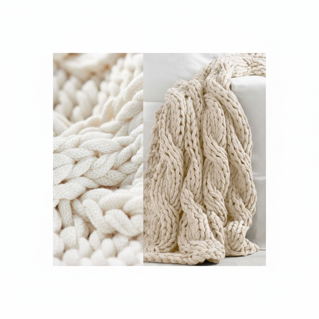 Colossal Knit Throw collage