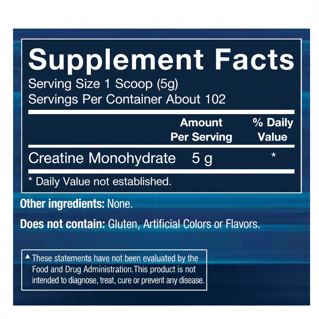 Creatine Supplement Facts - White BG