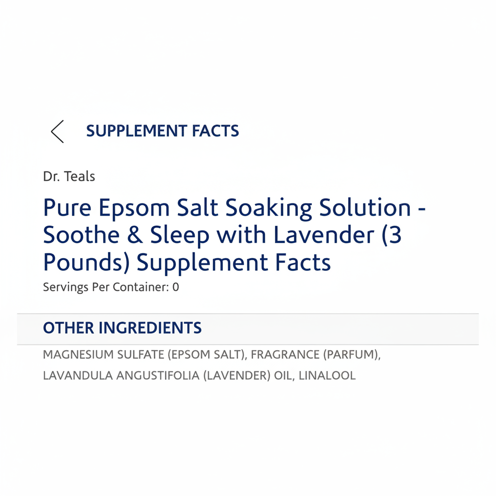 Dr. Teal's Supplement Facts