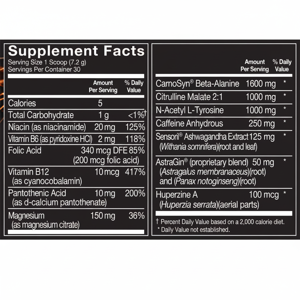 Flash Point Supplement Facts - White BG