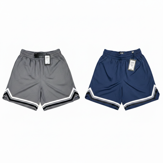 Gray & Navy Basketball Shorts Collage