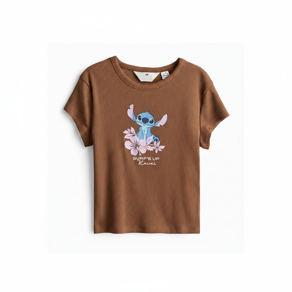 hm-kids-ribbed-tshirt-brown-lilo-stitch-front-flat-lay-1x1