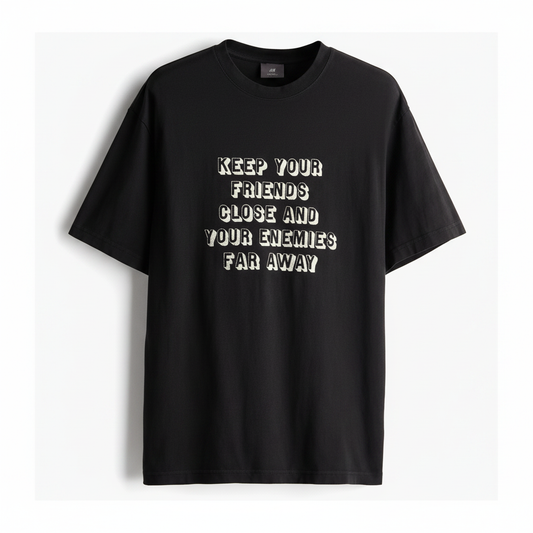 hm-mens-loose-fit-printed-tshirt-black-keep-your-friends-close-front-flat-lay-padded-1x1