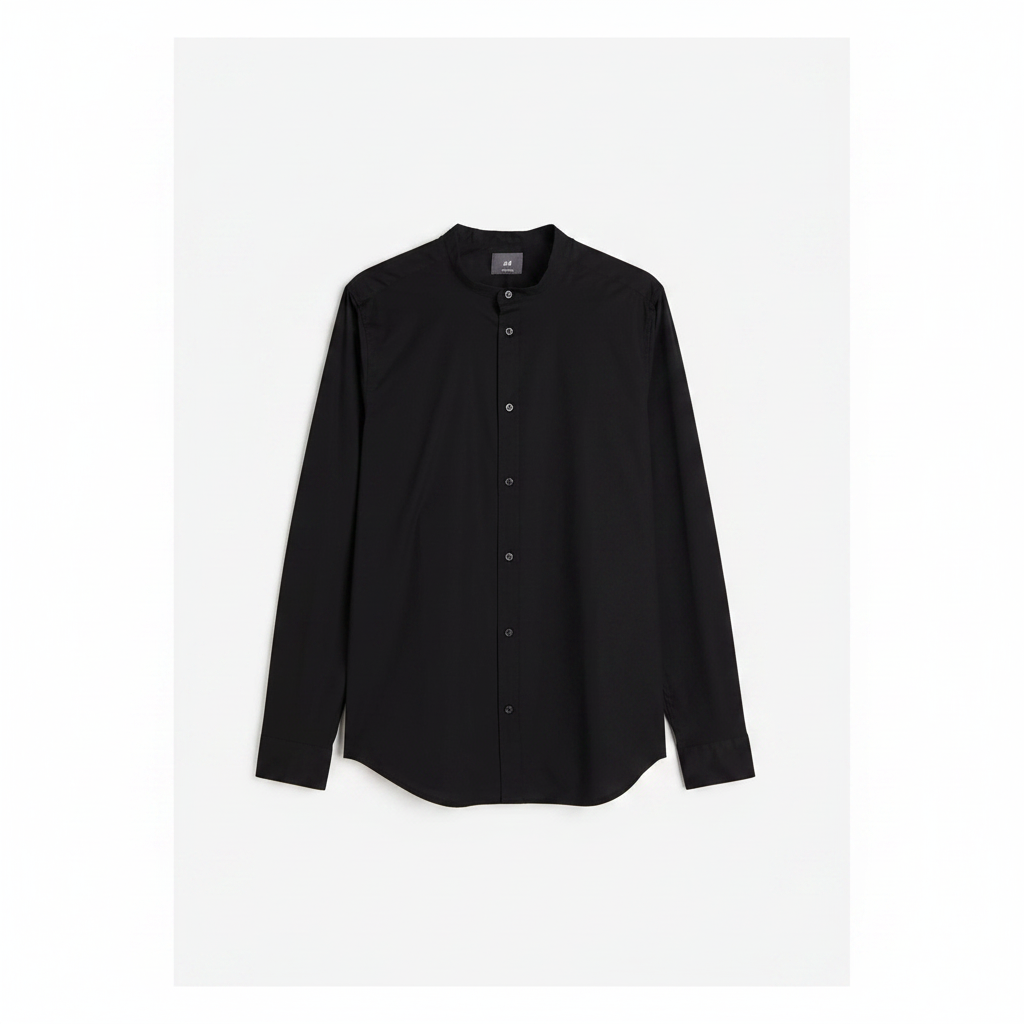 hm-mens-muscle-fit-band-collar-shirt-coupe-athletique-black-front-flat-lay-padded-1x1