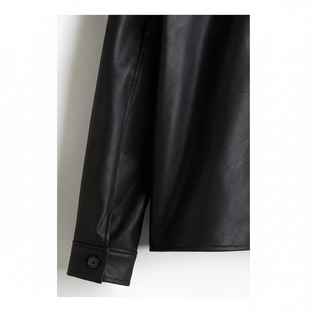 hm-mens-regular-fit-faux-leather-jacket-black-xl-sleeve-cuff-detail-padded-1x1