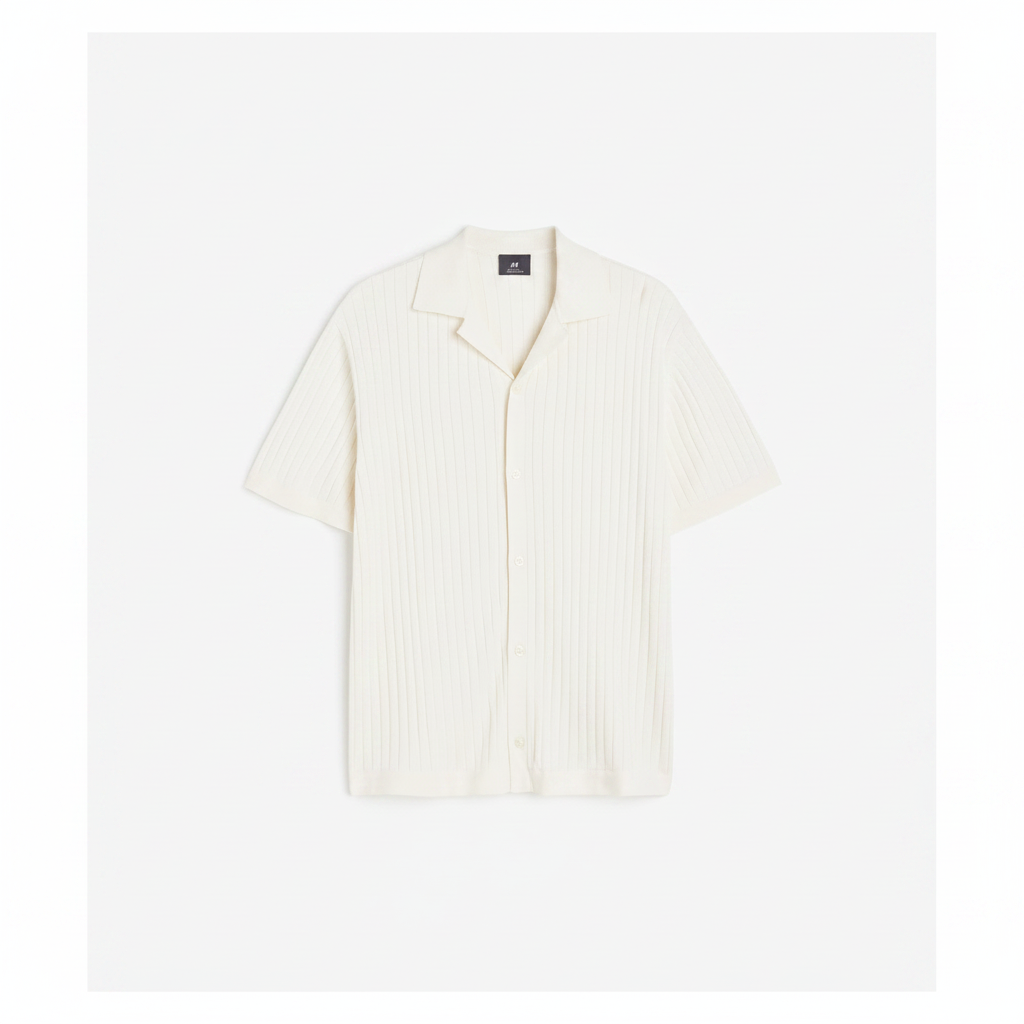 hm-mens-regular-fit-short-sleeve-rib-knit-resort-shirt-button-down-polo-cream-xs-front-flat-lay-padded-1x1