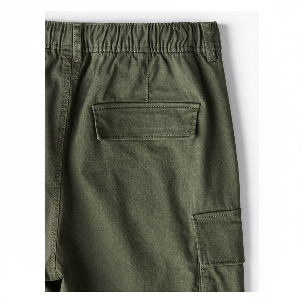 hm-mens-relaxed-fit-cargo-pants-khaki-green-back-pocket-waistband-detail-padded-1x1