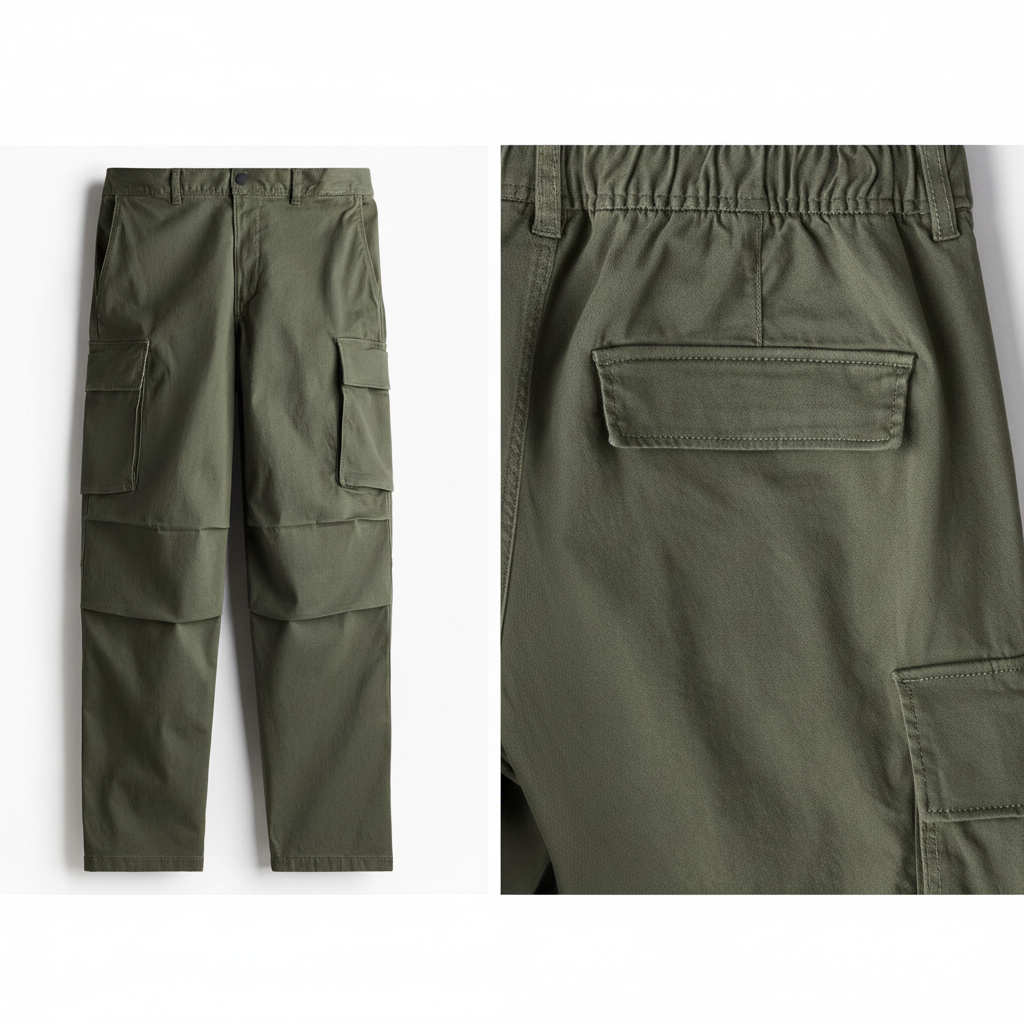 hm-mens-relaxed-fit-cargo-pants-khaki-green-collage-front-backpocket-2panel-1x1