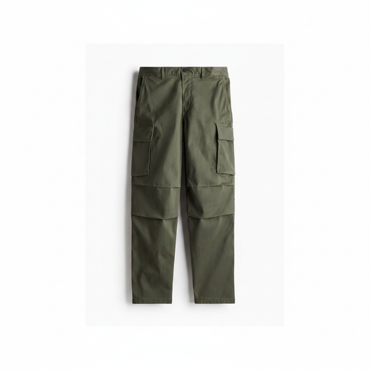 hm-mens-relaxed-fit-cargo-pants-khaki-green-front-flat-lay-padded-1x1