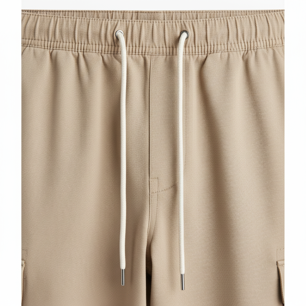 hm-mens-slim-fit-cargo-pants-beige-drawstring-waistband-detail-padded-1x1