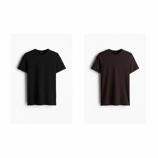 hm-mens-slim-fit-cotton-tshirt-black-darkbrown-sidebyside-collage-1x1