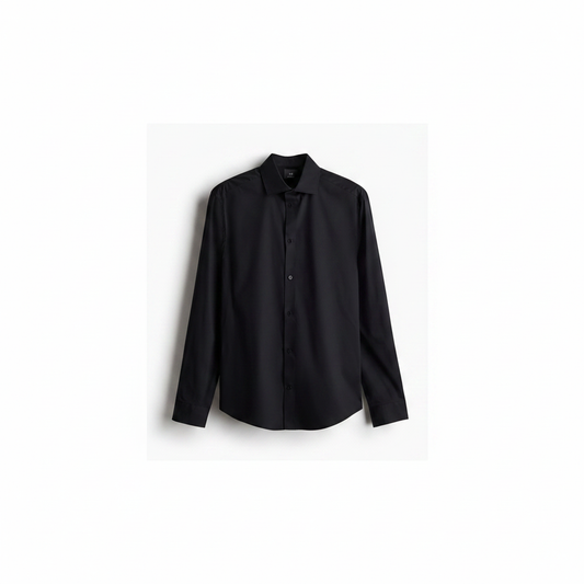 hm-mens-slim-fit-dress-shirt-coupe-etroite-black-front-flat-lay-padded-1x1