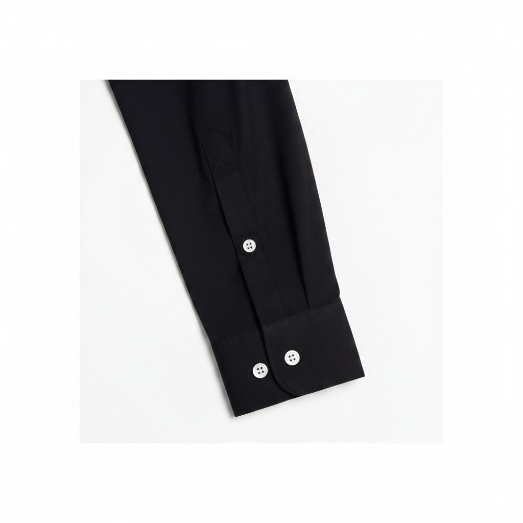 hm-mens-slim-fit-easy-iron-shirt-black-sleeve-barrel-cuff-detail-padded-1x1