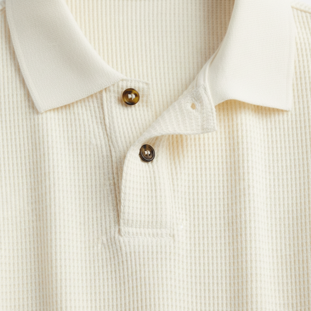 hm-mens-slim-fit-long-sleeve-waffled-polo-shirt-cream-collar-button-detail-padded-1x1