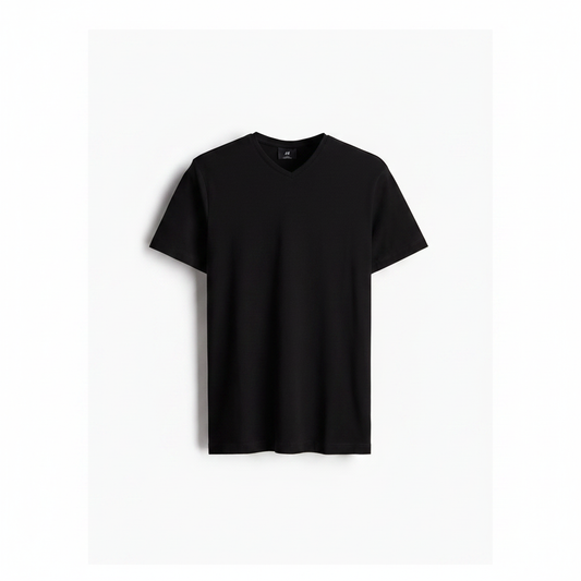 hm-mens-slim-fit-vneck-tshirt-soft-black-front-flat-lay-padded-1x1