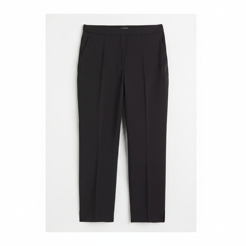 hm-womens-ankle-length-dress-pants-slit-slim-regular-waist-black-front-flat-lay-padded-1x1