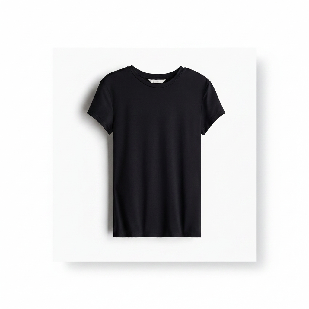 hm-womens-fitted-microfiber-tshirt-black-front-flat-lay-padded-1x1