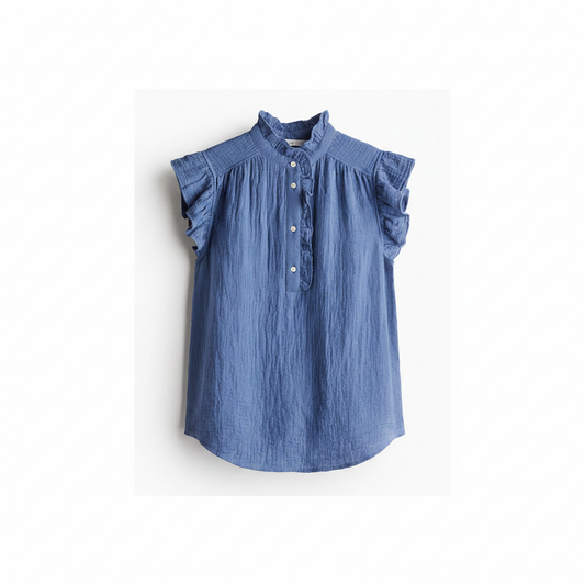 hm-womens-flutter-sleeve-muslin-blouse-dusty-blue-front-flat-lay-padded-1x1