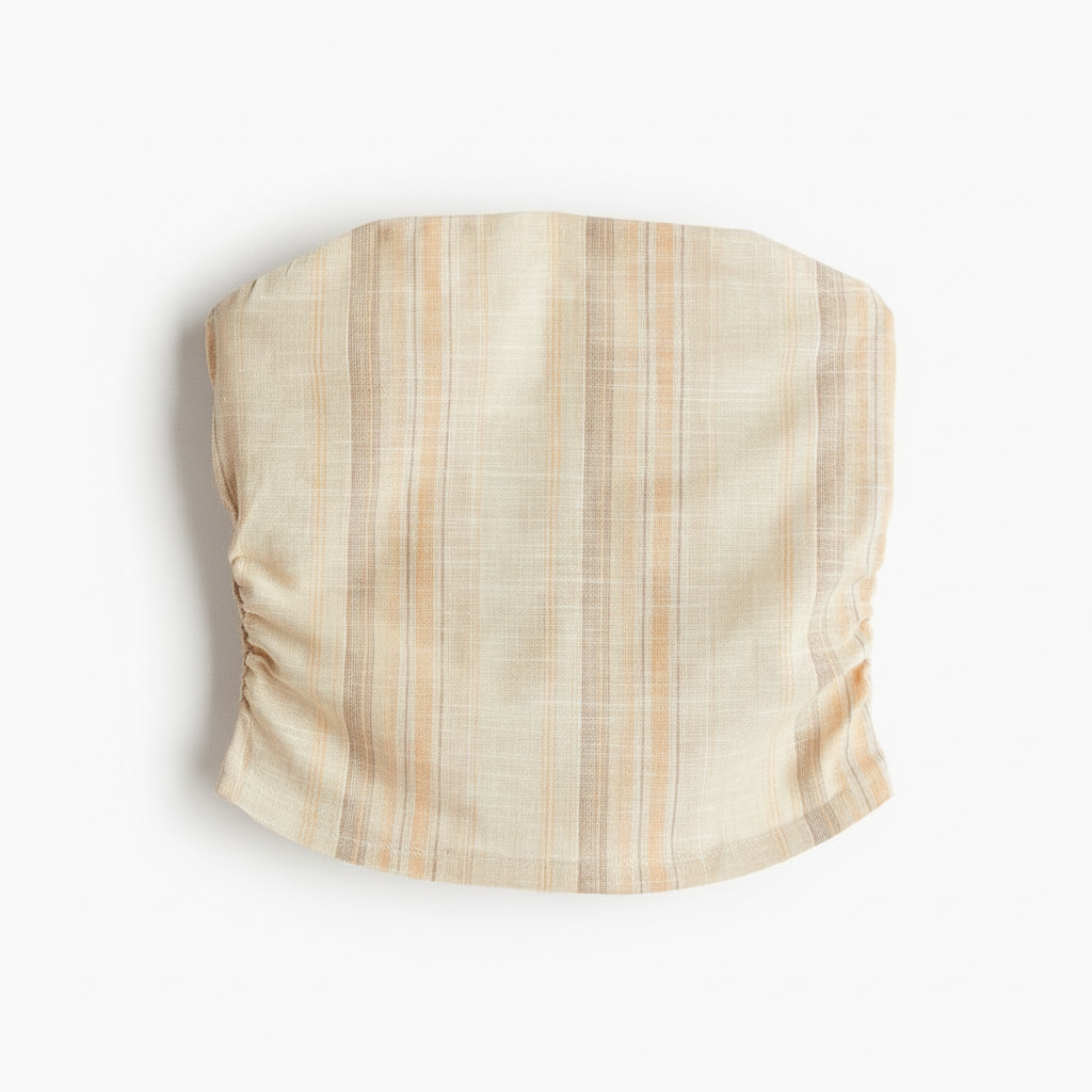 hm-womens-gathered-corset-tube-top-beige-stripe-front-flat-lay-padded-1x1