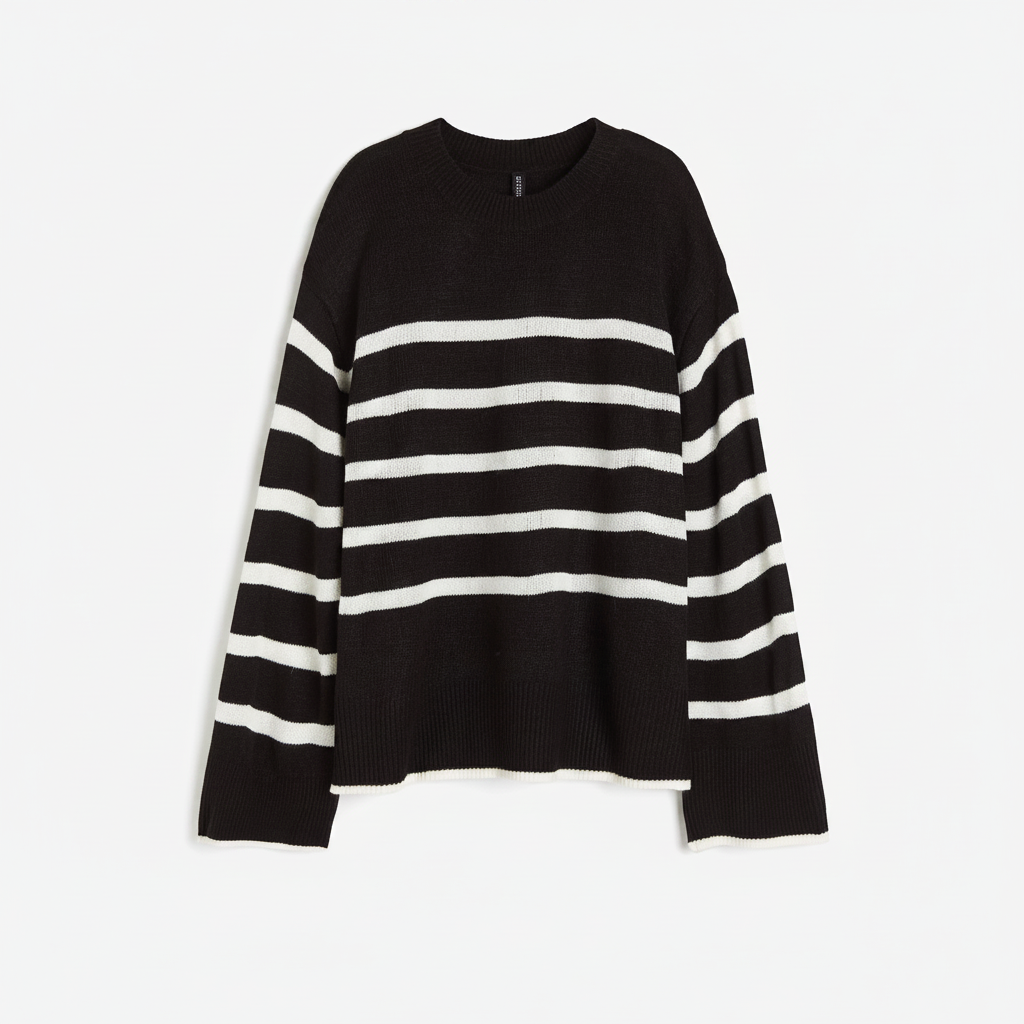 hm-womens-long-sleeve-sweater-black-stripe-front-flat-lay-padded-1x1