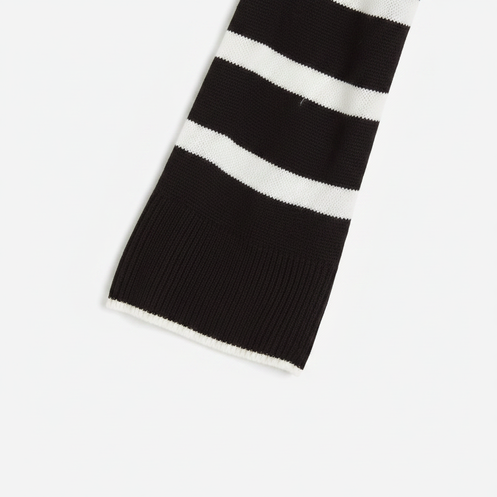 hm-womens-long-sleeve-sweater-black-stripe-ribbed-cuff-detail-padded-1x1