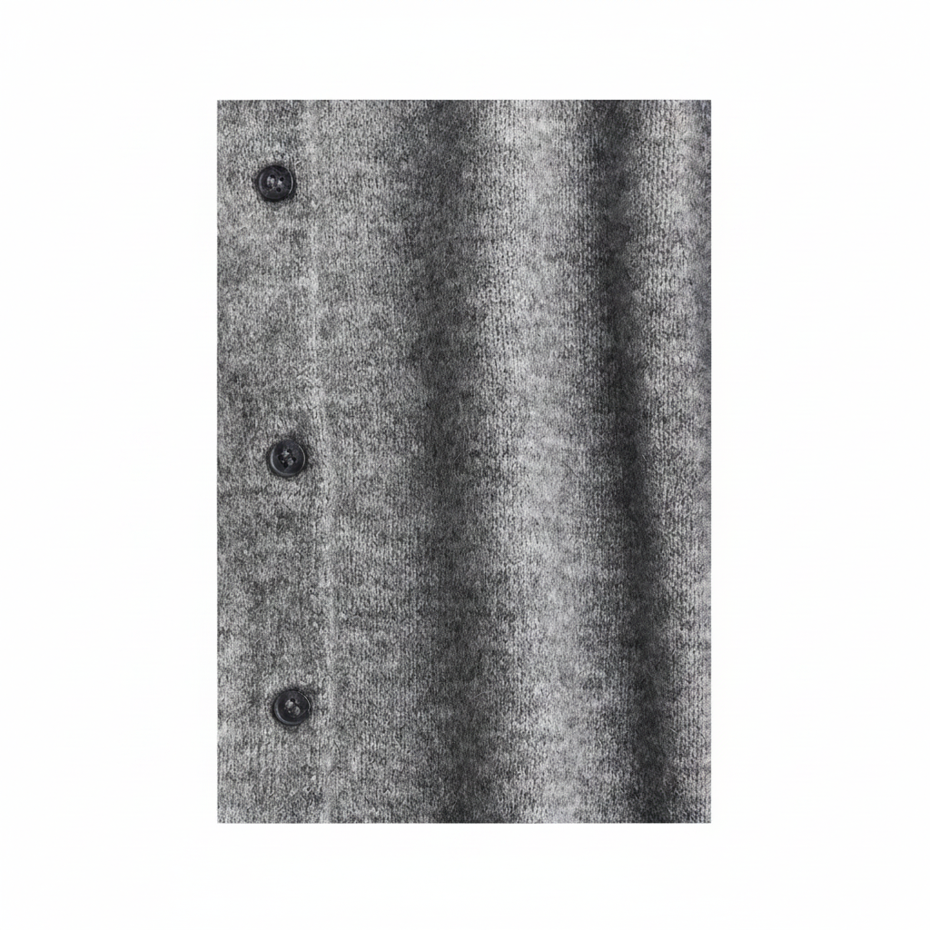 hm-womens-loose-fit-soft-knit-sweater-gray-melange-button-knit-texture-detail-padded-1x1