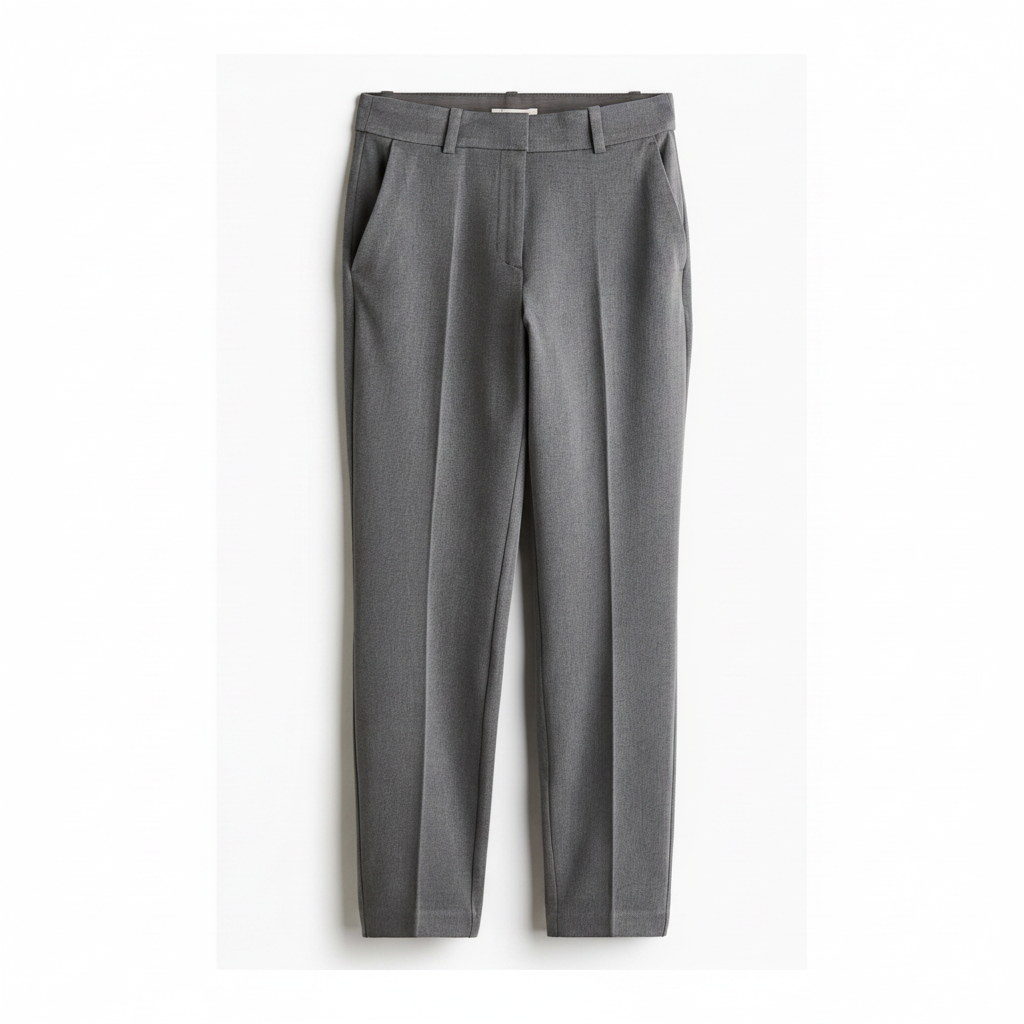 hm-womens-regular-waist-slacks-gray-melange-front-flat-lay-padded-1x1
