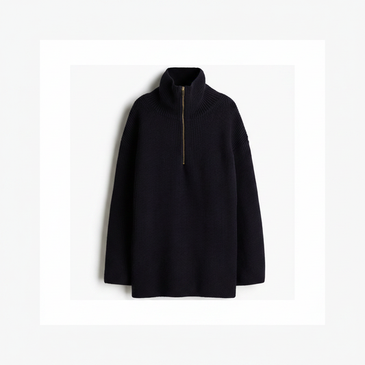 hm-womens-rib-knit-half-zip-sweater-dark-blue-front-flat-lay-padded-1x1