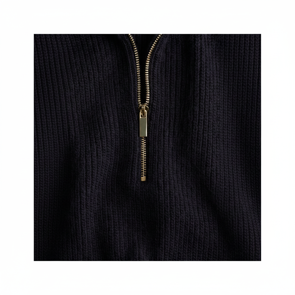 hm-womens-rib-knit-half-zip-sweater-dark-blue-gold-zipper-detail-padded-1x1