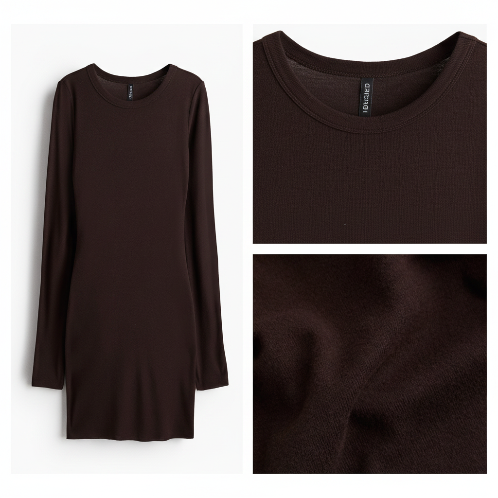 hm-womens-ribbed-bodycon-dress-dark-brown-collage-1x1