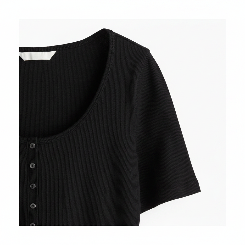 hm-womens-ribbed-henley-top-black-sleeve-hem-shoulder-detail-padded-1x1