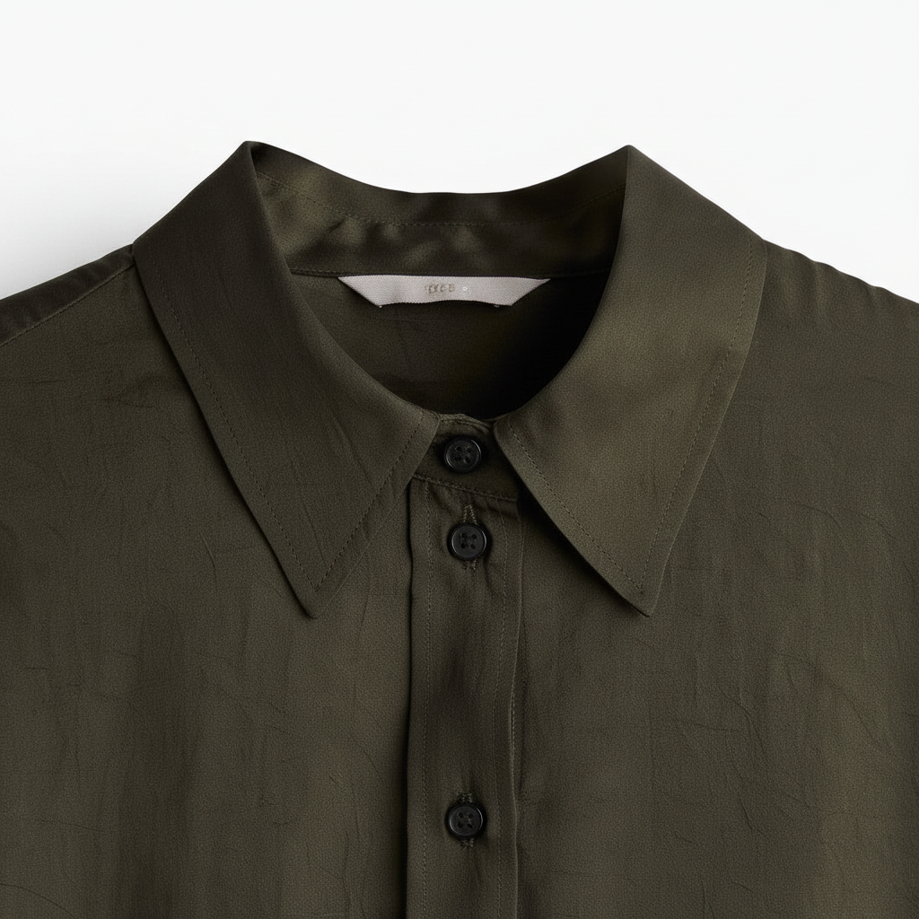 hm-womens-satin-shirt-dark-khaki-green-collar-neck-detail-padded-1x1