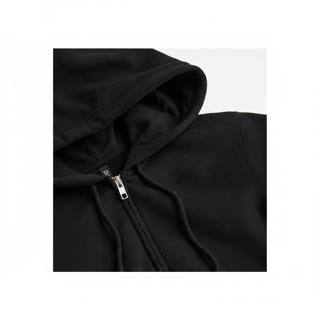 hm-womens-short-hooded-jacket-zip-up-black-hood-zipper-detail-padded-1x1