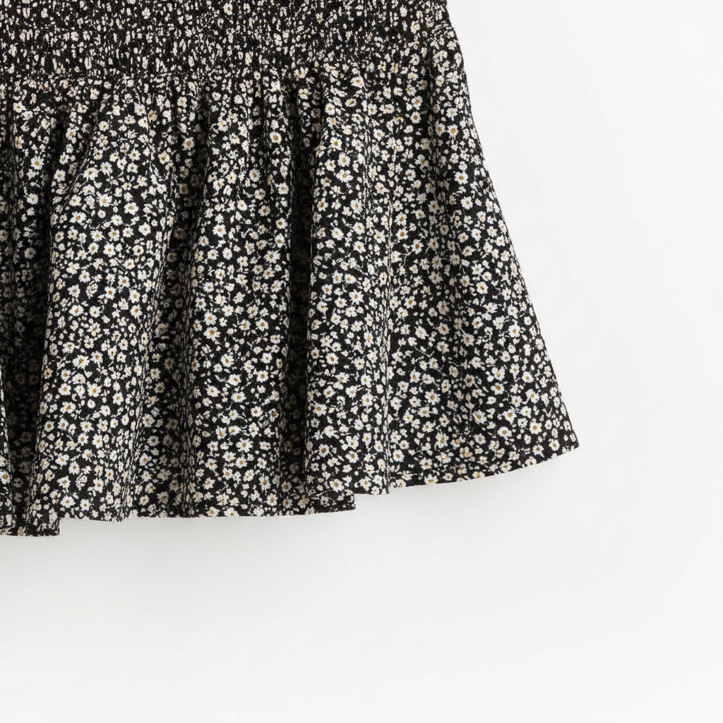 hm-womens-smocked-mini-skirt-black-floral-hem-detail-padded-1x1
