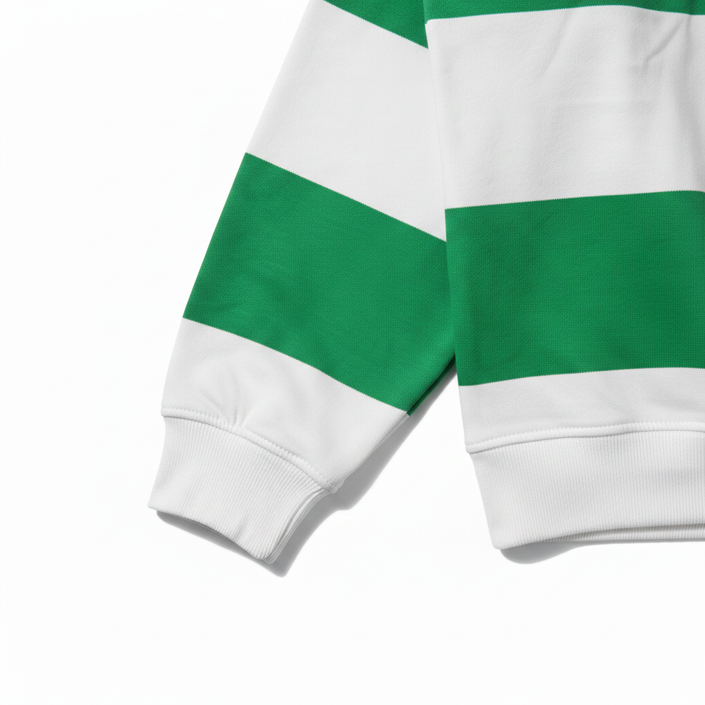 hm-womens-sweatshirt-green-cream-stripe-cuff-sleeve-detail-padded-1x1