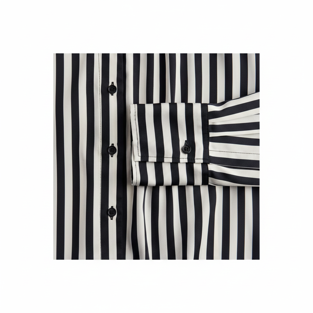 hm-womens-vneck-blouse-black-white-stripe-button-cuff-detail-padded-1x1