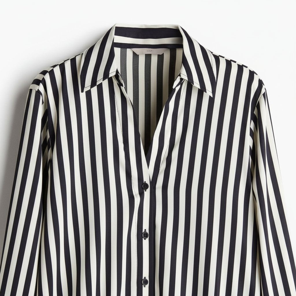 hm-womens-vneck-blouse-black-white-stripe-vneck-collar-detail-padded-1x1