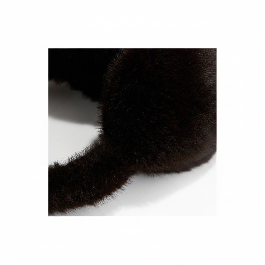 H&M Fluffy Earmuffs One Size – Close-up fluffy texture detail on white background