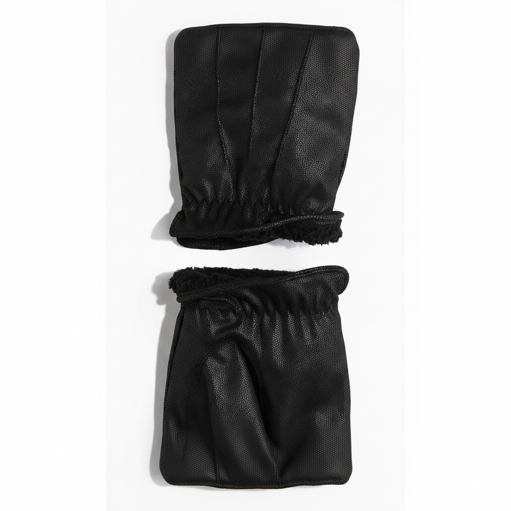 H&M Men's Faux Sterling-Lined Gloves – Close-up of cuff showing faux sterling lining detail on white background