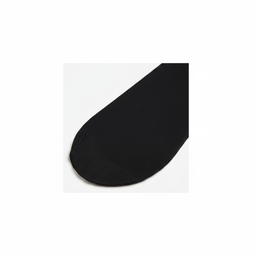 H&M Conscious Choice Tights 70 Den – Close-up black tights toe detail on white background