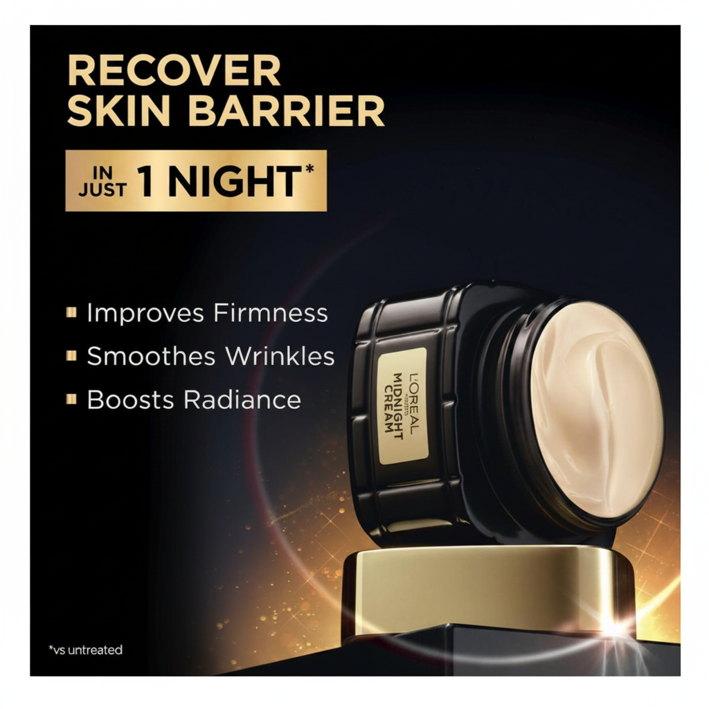 L'Oreal Age Perfect Cell Renewal Midnight Cream - benefits infographic