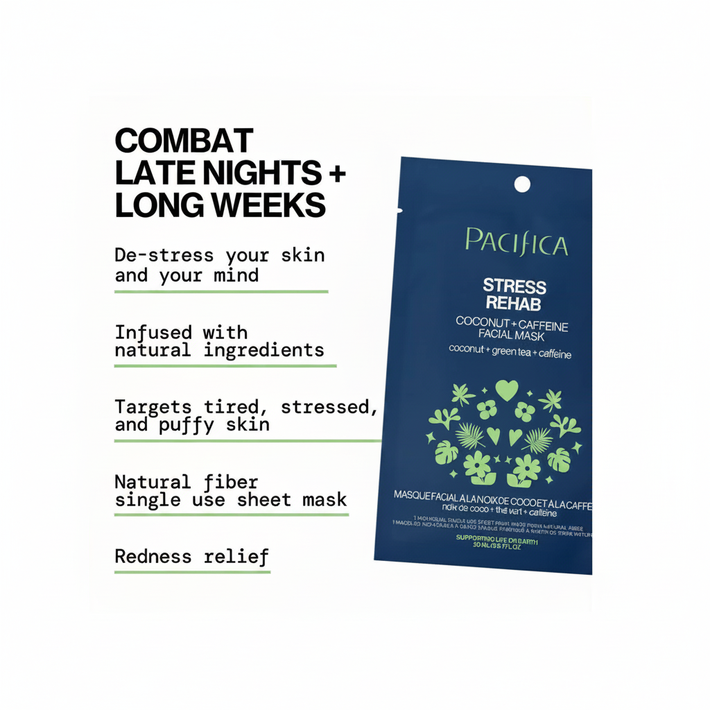Pacifica Stress Rehab Facial Mask - brand and packaging back detail
