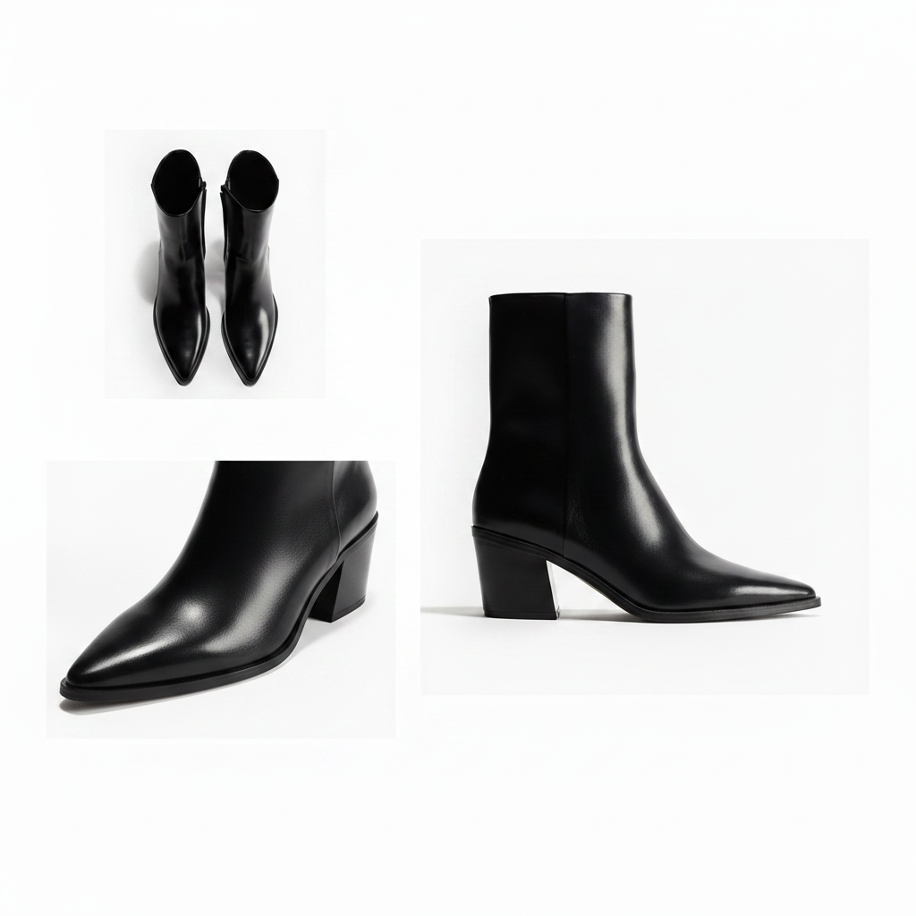 H&M Ankle Boots with Pointed Toes Size 7 – Multi-view collage on white background