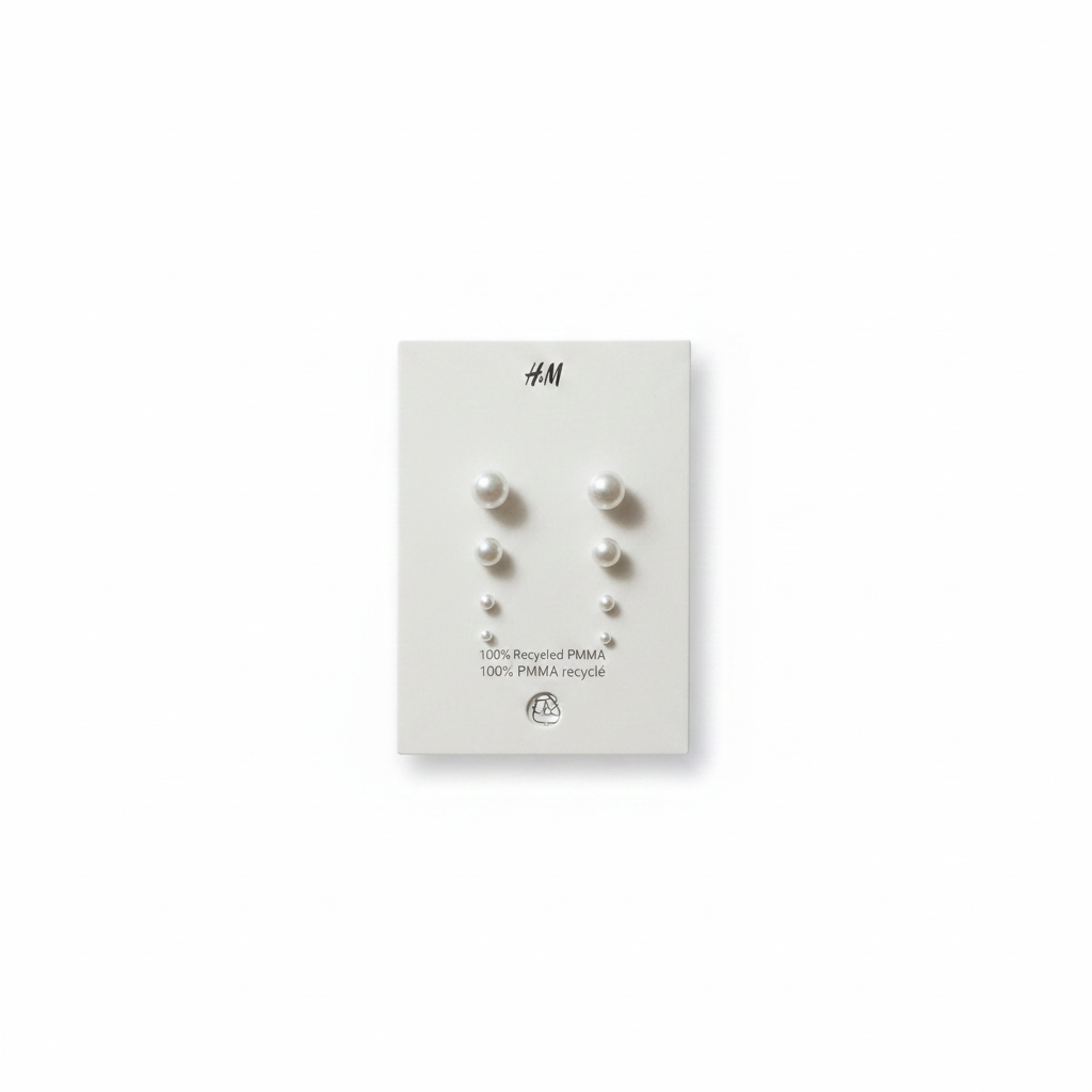 H&M 4 Pack Stud Beaded Earrings – Multiple earring cards on white background