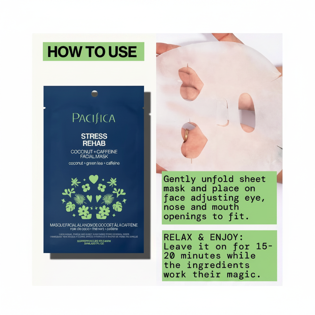 Pacifica Stress Rehab Facial Mask - key ingredients coconut and caffeine