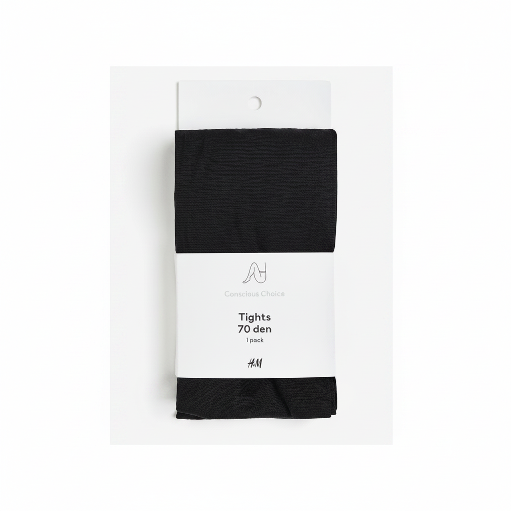 H&M Conscious Choice Tights 70 Den 1 Pack – Product packaging on white background