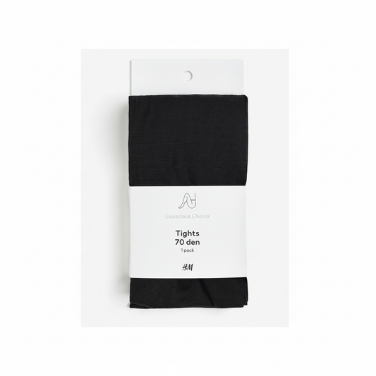 H&M Conscious Choice Tights 70 Den 1 Pack – Product packaging on white background