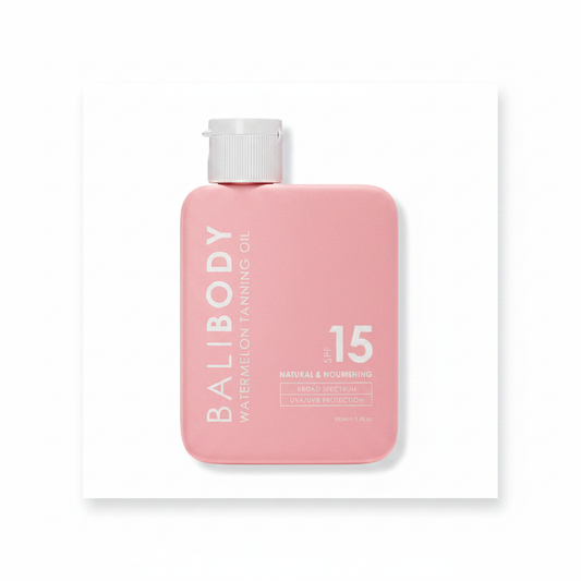 BAli Body Hydrating Natural Watermelon Tanning Oil SPF 15 3.4 oz - front view