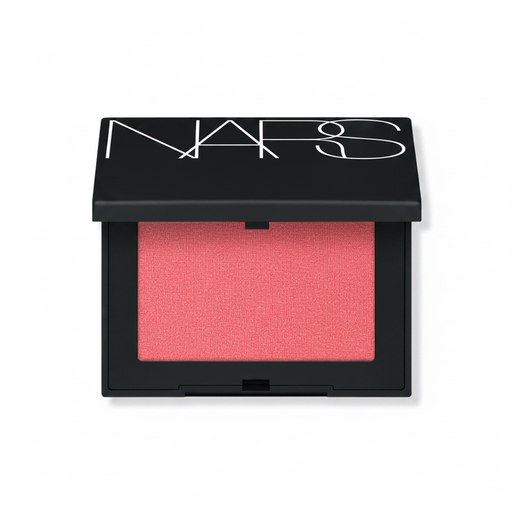 NARS Blush Orgasm X 776 - swatch and golden shimmer payoff